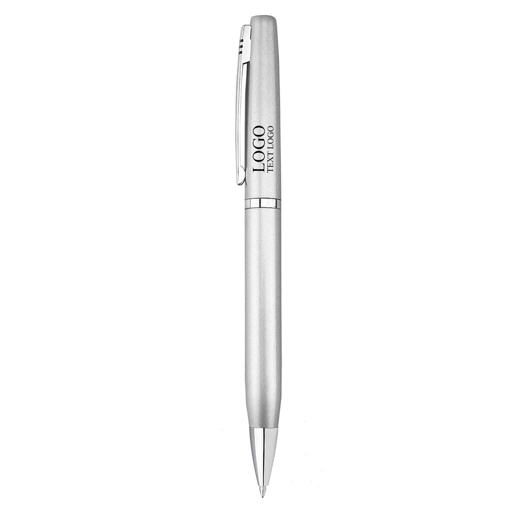 Matte Silver Metallic Tube Gift Pen With Logo
