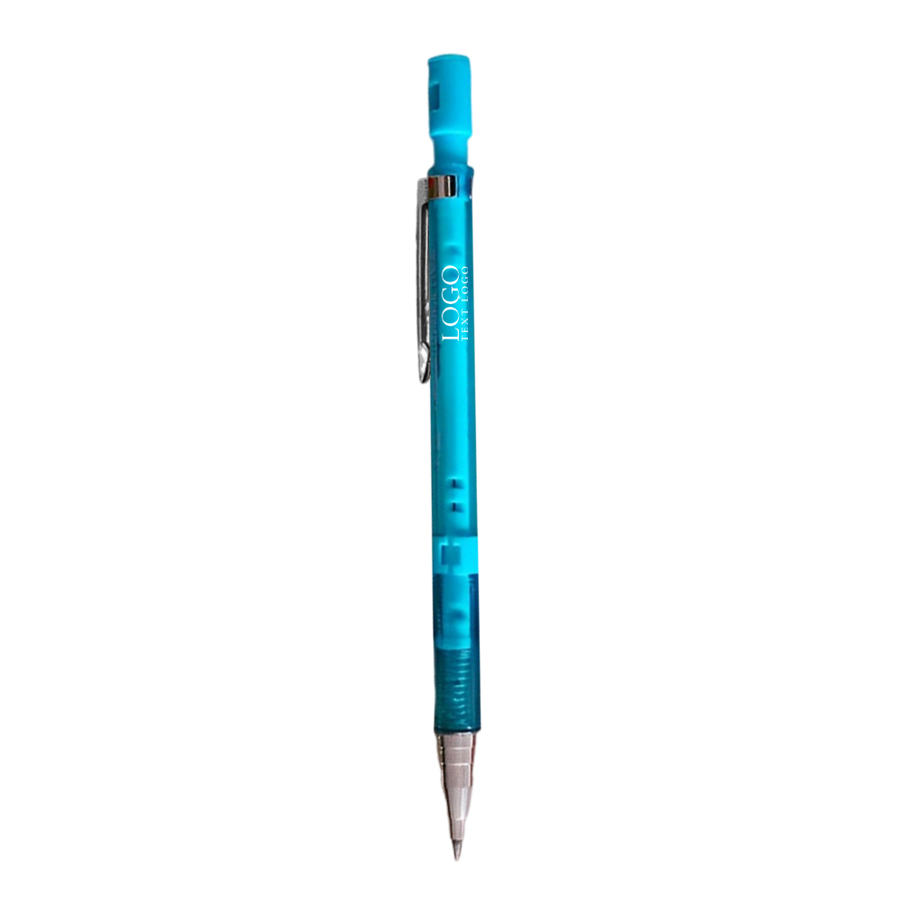Draagbare Automatische Transparante Potlood Blauw Met Logo Draagbare Automatische Transparante Potlood Blauw Met Logo
