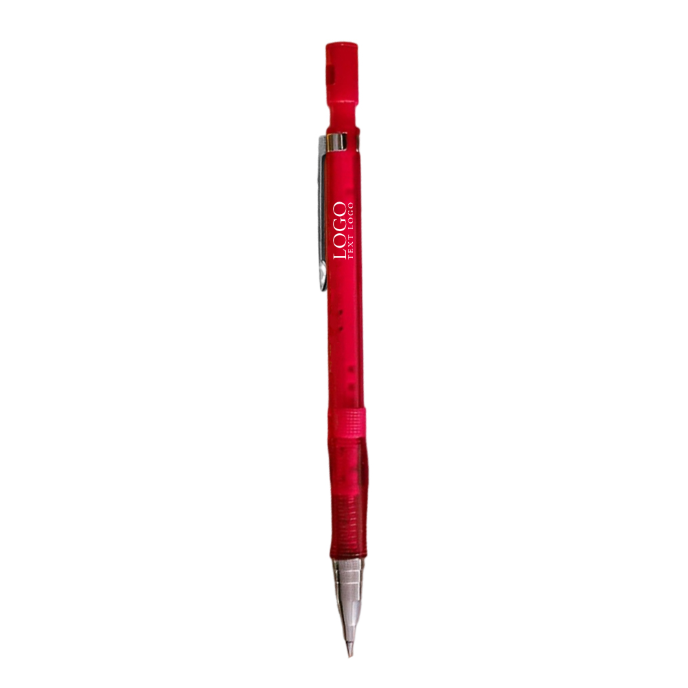 Draagbare Automatische Transparante Potlood Rood Met Logo Draagbare Automatische Transparante Potlood Rood Met Logo
