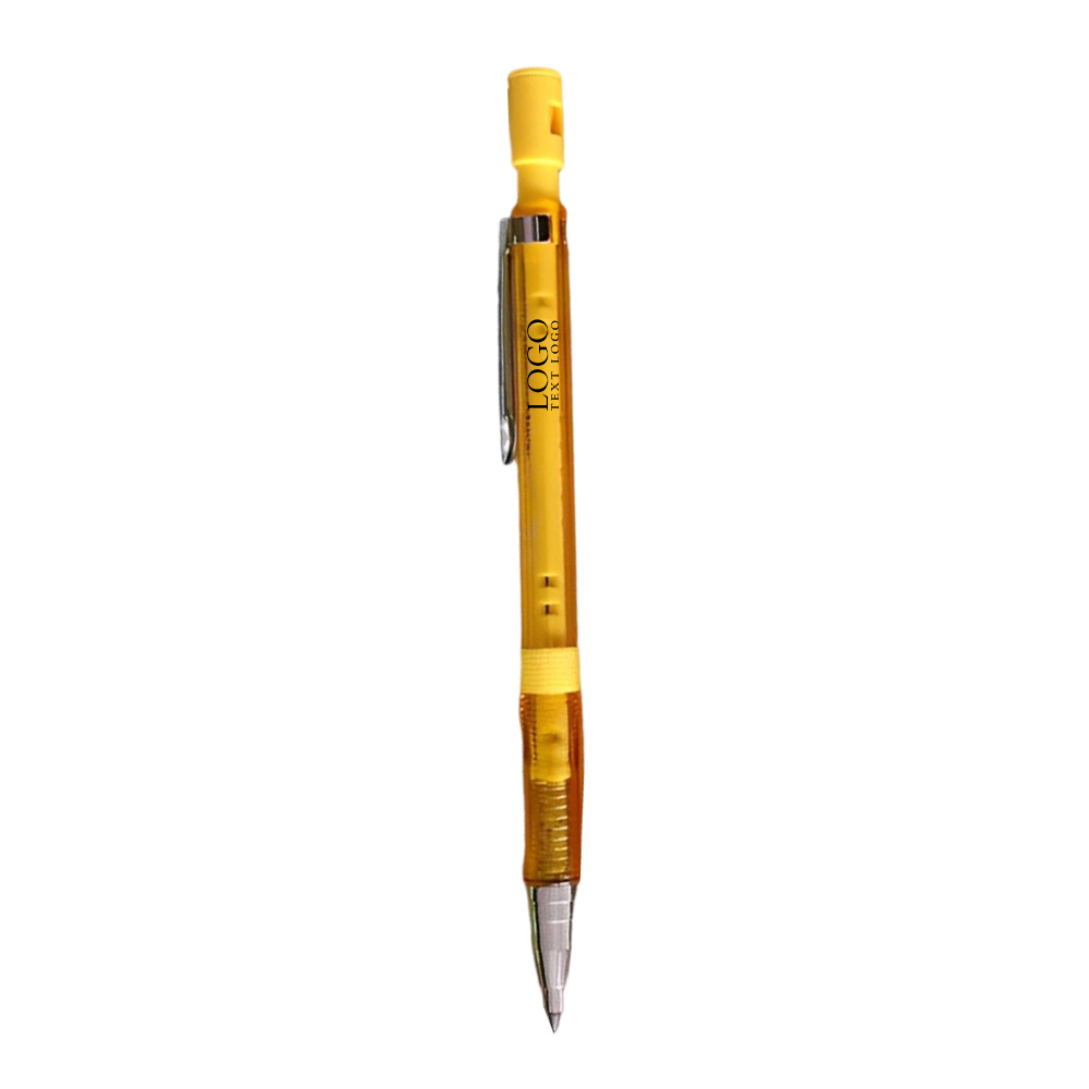 Draagbare Automatische Transparante Potlood Geel Met Logo Draagbare Automatische Transparante Potlood Geel Met Logo