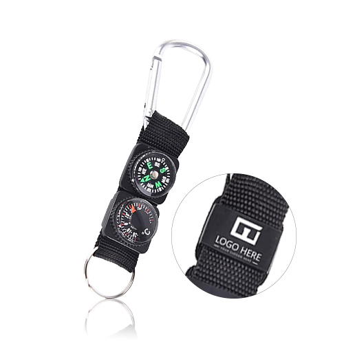 Promo Compass and Thermometer Keychain