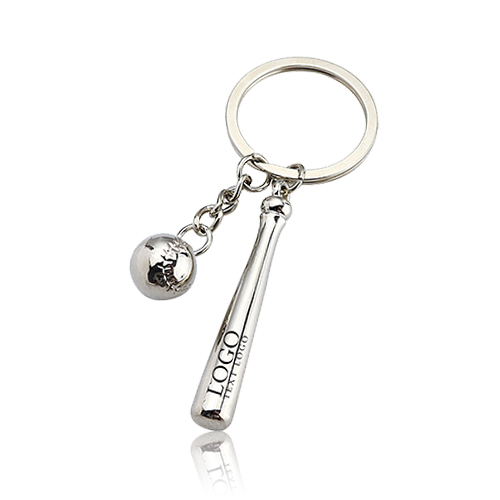 Promotional Mini Baseball and Baseball Bat Model Custom Keychains