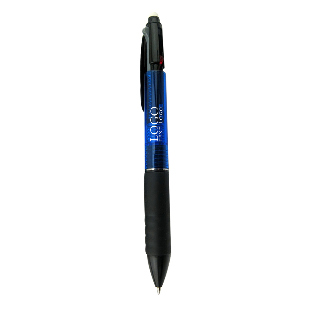 3-in-1 balpen met mechanisch potlood en gum zwart met logo 3-in-1 balpen met mechanisch potlood en gum zwart met logo