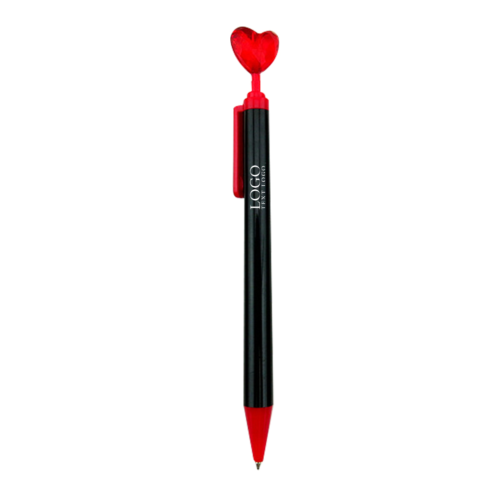 Acrylic Heart-shaped Decorative Click Pencil Black With Lpgp Acrylic Heart-shaped Decorative Click Pencil Black With Lpgp