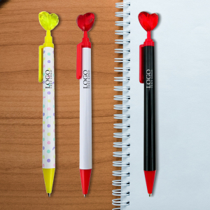 Acrylic Heart-shaped Decorative Click Pencil
