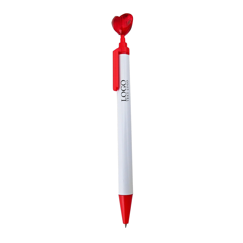 Acrylic Heart-shaped Decorative Click Pencil White With Lpgp Acrylic Heart-shaped Decorative Click Pencil White With Lpgp