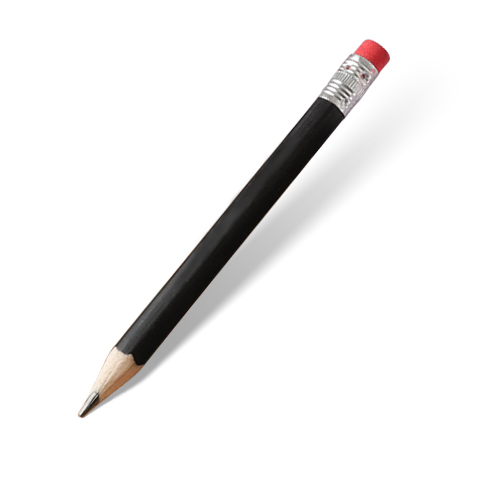 Black Short Custom Wood Pencil