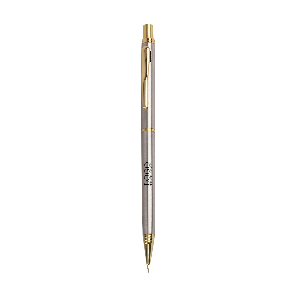 Gepersonaliseerde Push Metal Mechanisch Potlood Zilver Met Logo Gepersonaliseerde Push Metal Mechanisch Potlood Zilver Met Logo