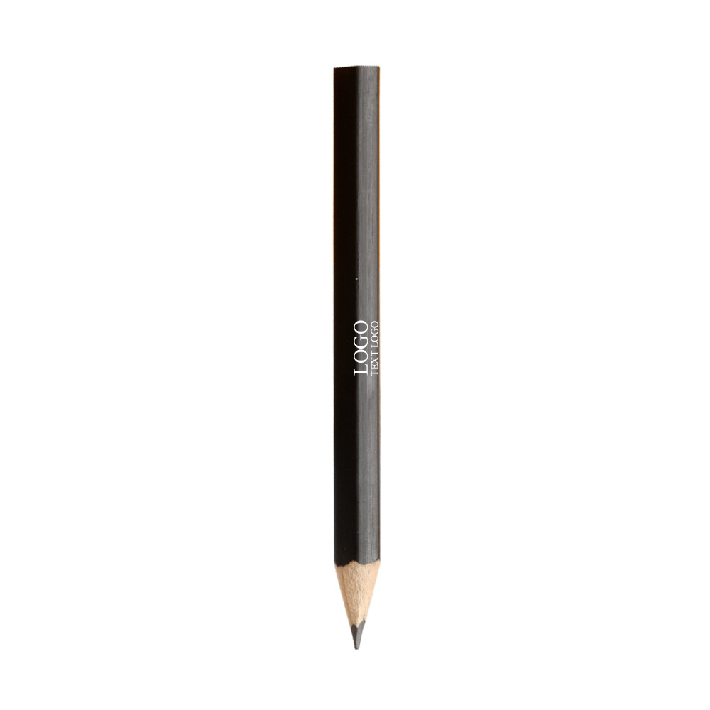 Short Custom Wood Pencil Black With Logo