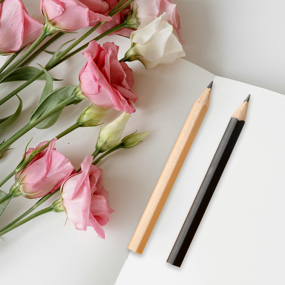 Short Custom Wood Pencil On Book