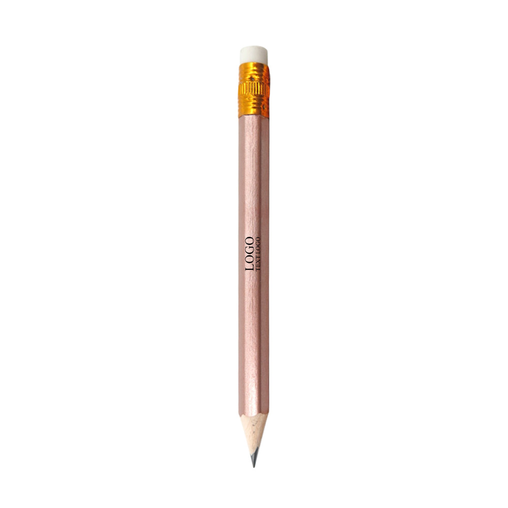 Sharpen-Free Customized Golf Pencils Rose Gold With Logo