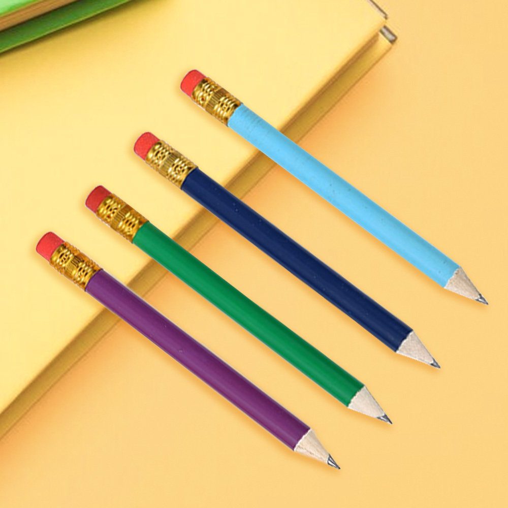 Multi-colored Wooden Pencils On Desk Multi-colored Wooden Pencils On Desk