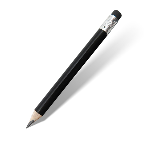 Round Bar Black Pencil with Black Eraser