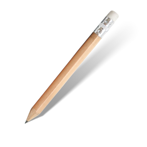 Round Bar Wood Pencil with White Eraser