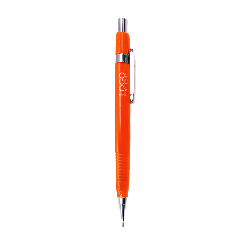 Simple Plastic Movement Mechanical Pencil Orange With Logo Simple Plastic Movement Mechanical Pencil Orange With Logo