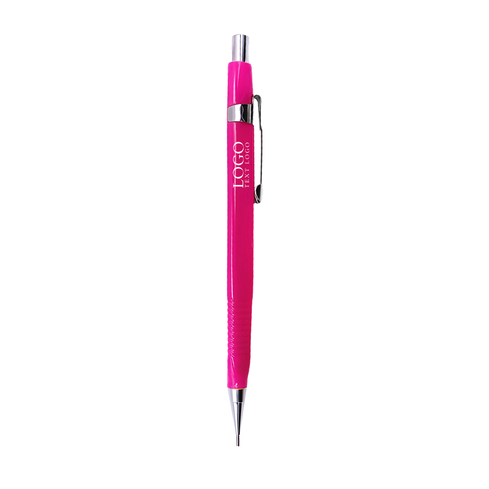Simple Plastic Movement Mechanical Pencil Rose Red With Logo Simple Plastic Movement Mechanical Pencil Rose Red With Logo