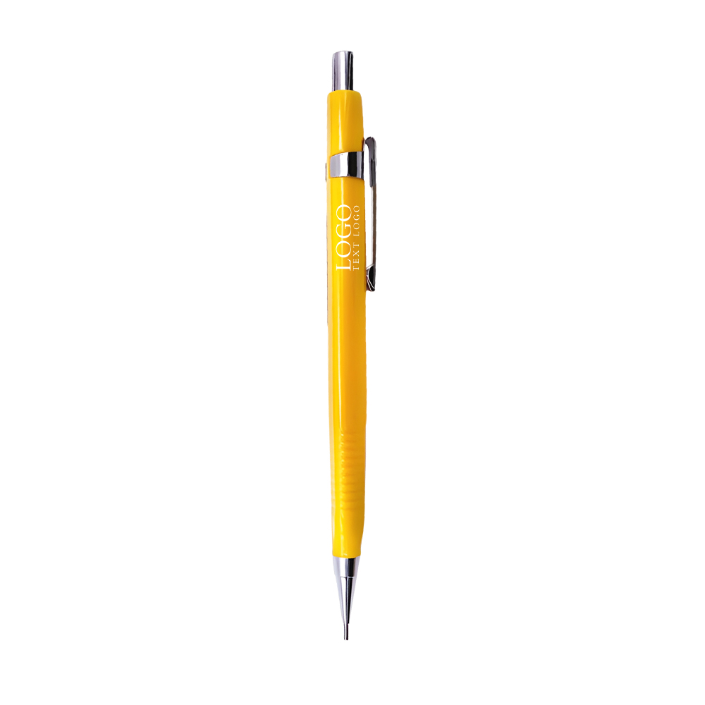 Simple Plastic Movement Mechanical Pencil Yellow With Logo Simple Plastic Movement Mechanical Pencil Yellow With Logo