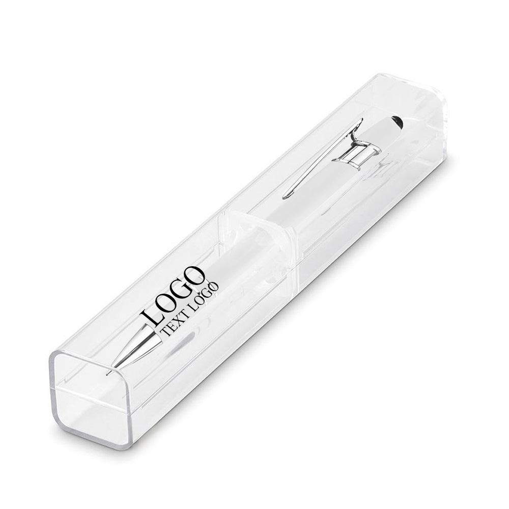 Rubber Black Stylus Ballpoint Gift Pen Box