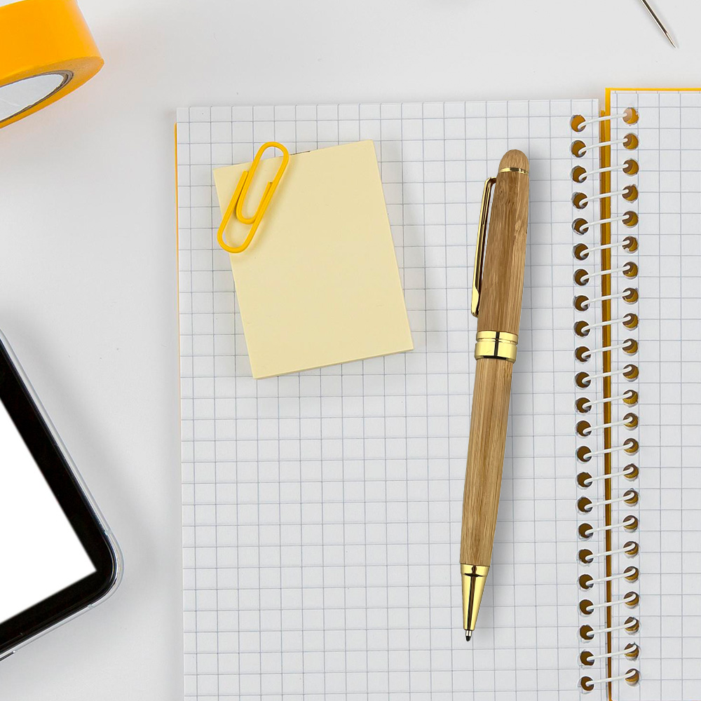 Promotional Bamboo Ballpoint Gift Pen On Book