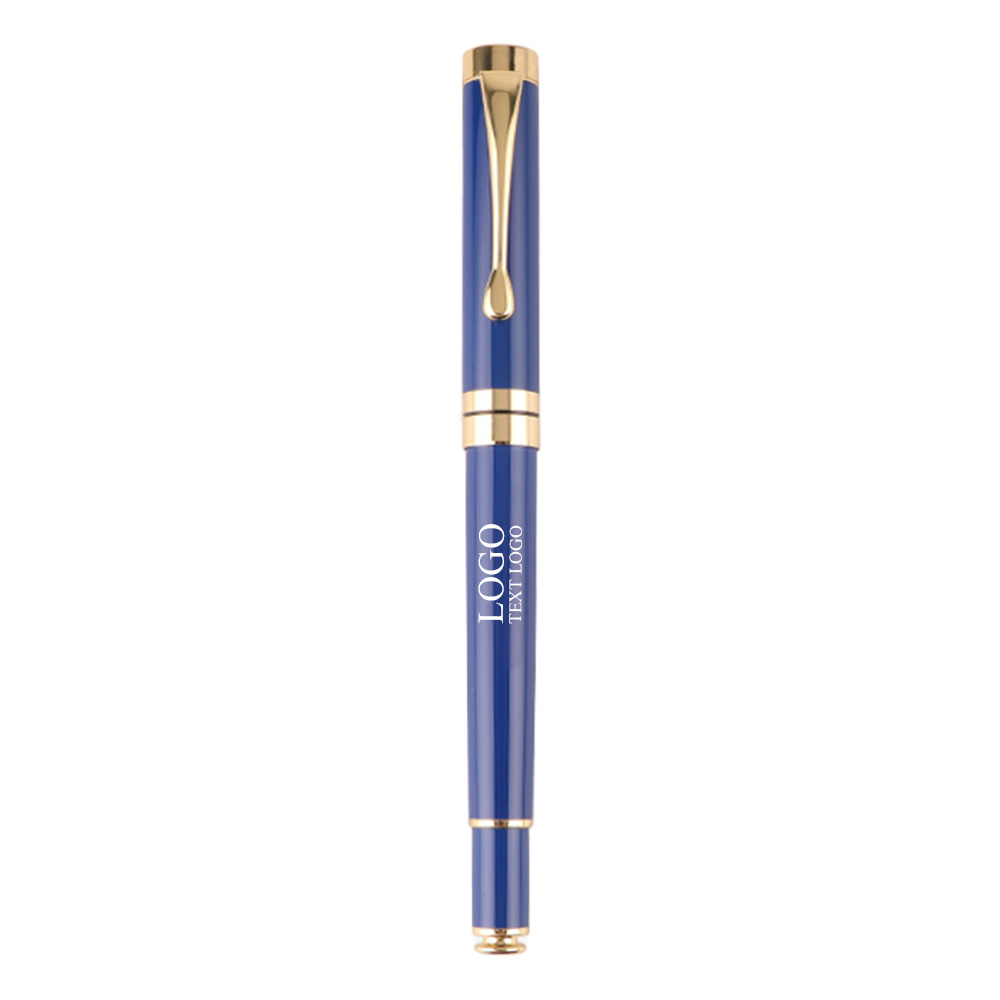 Metal Signature Rollerball Pen Blue With Logo