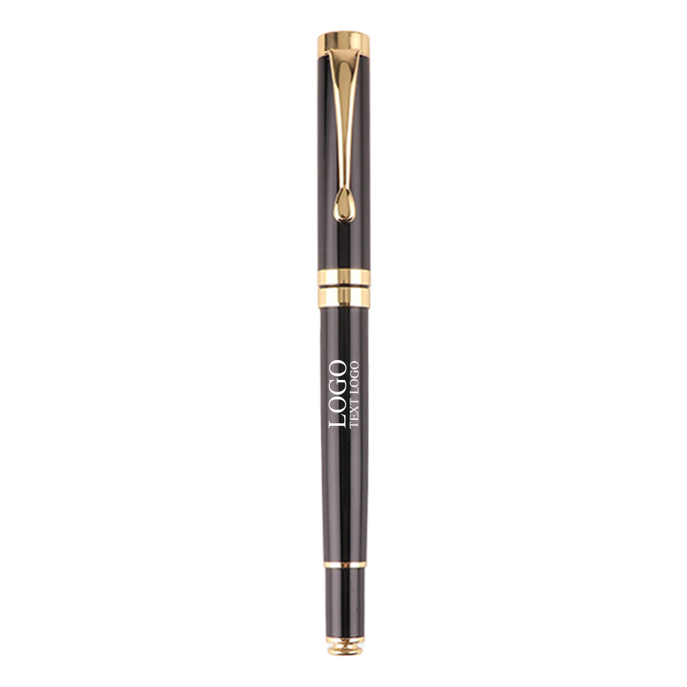 Metal Signature Rollerball Pen Black With Logo