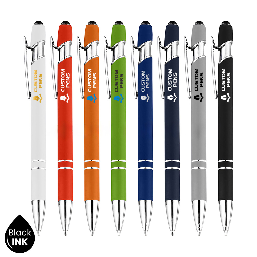 Rubber Black Stylus Ballpoint Gift Pen Display