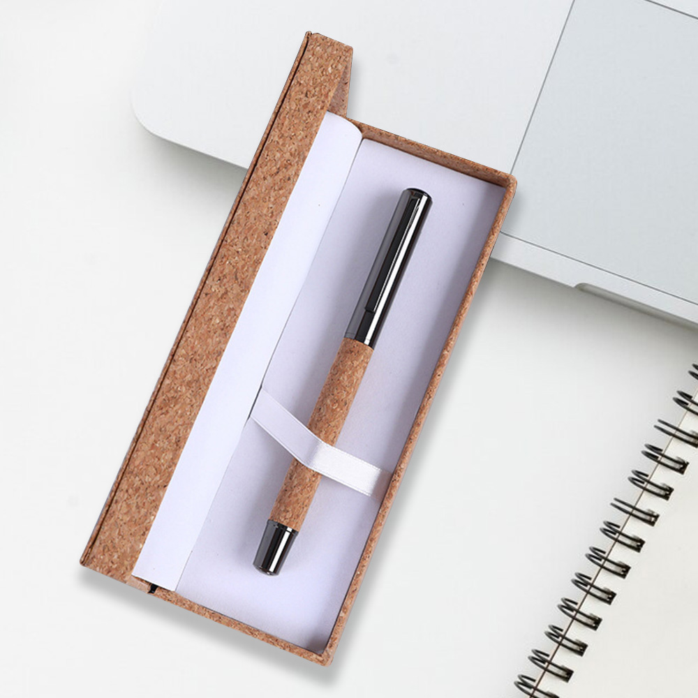 Zakelijke geschenkset met imitatiehoutnerf geschenkpendoos