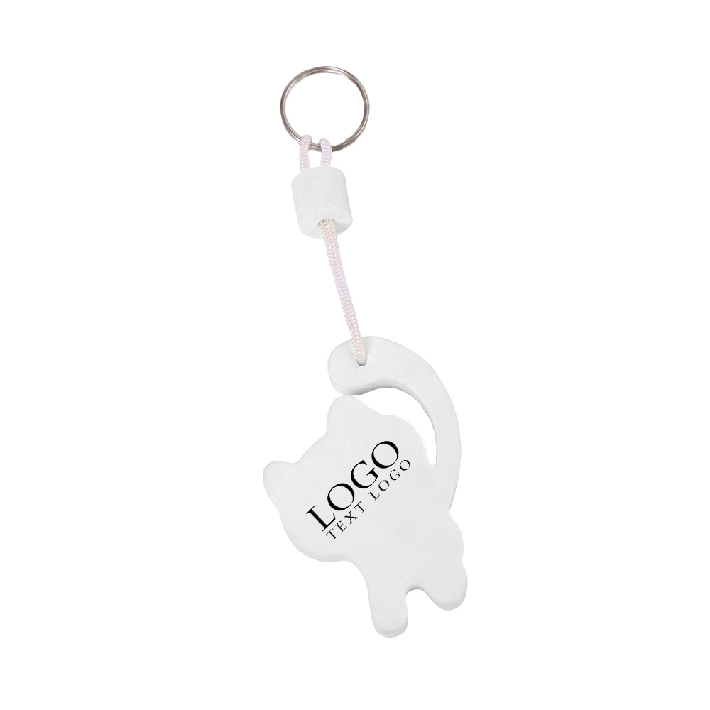 Color Waterproof EVA Floating Sponge Keychain with Logo White