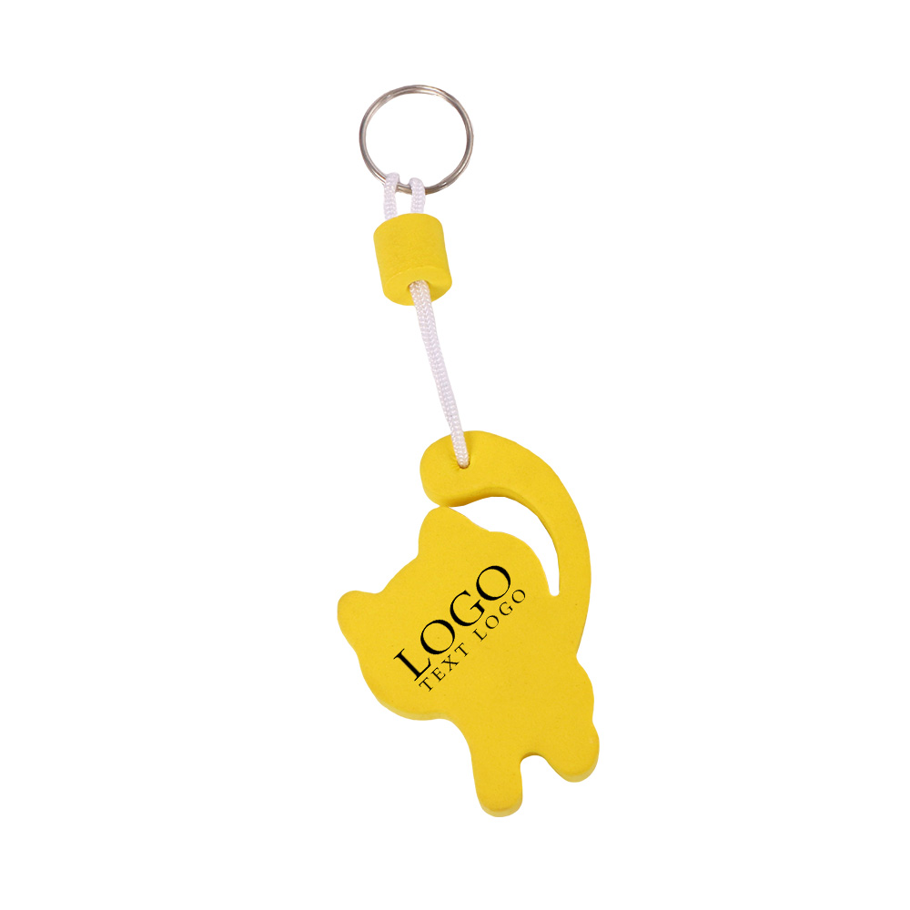 Color Waterproof EVA Floating Sponge Keychain with Logo Yellow