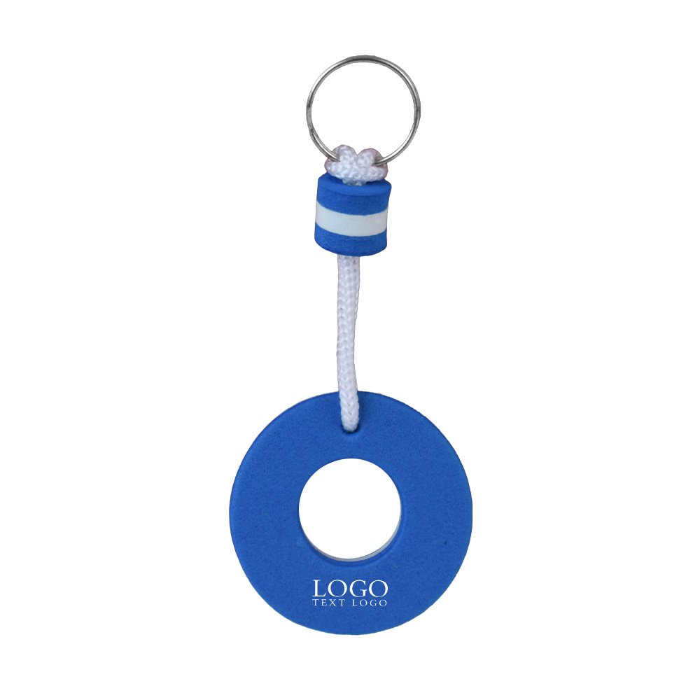 Customized Lifebuoy-Shape EVA Floating Keychain with logo blue