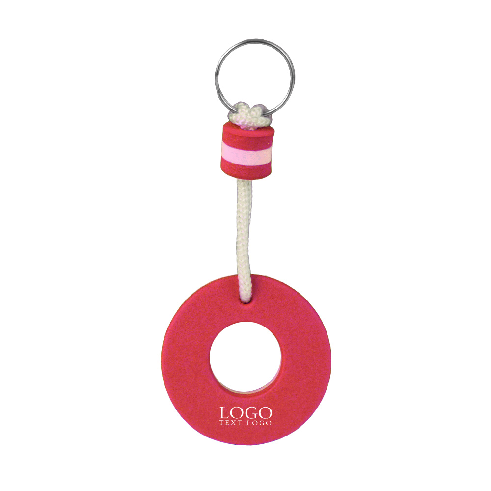 Customized Lifebuoy-Shape EVA Floating Keychain with logo red