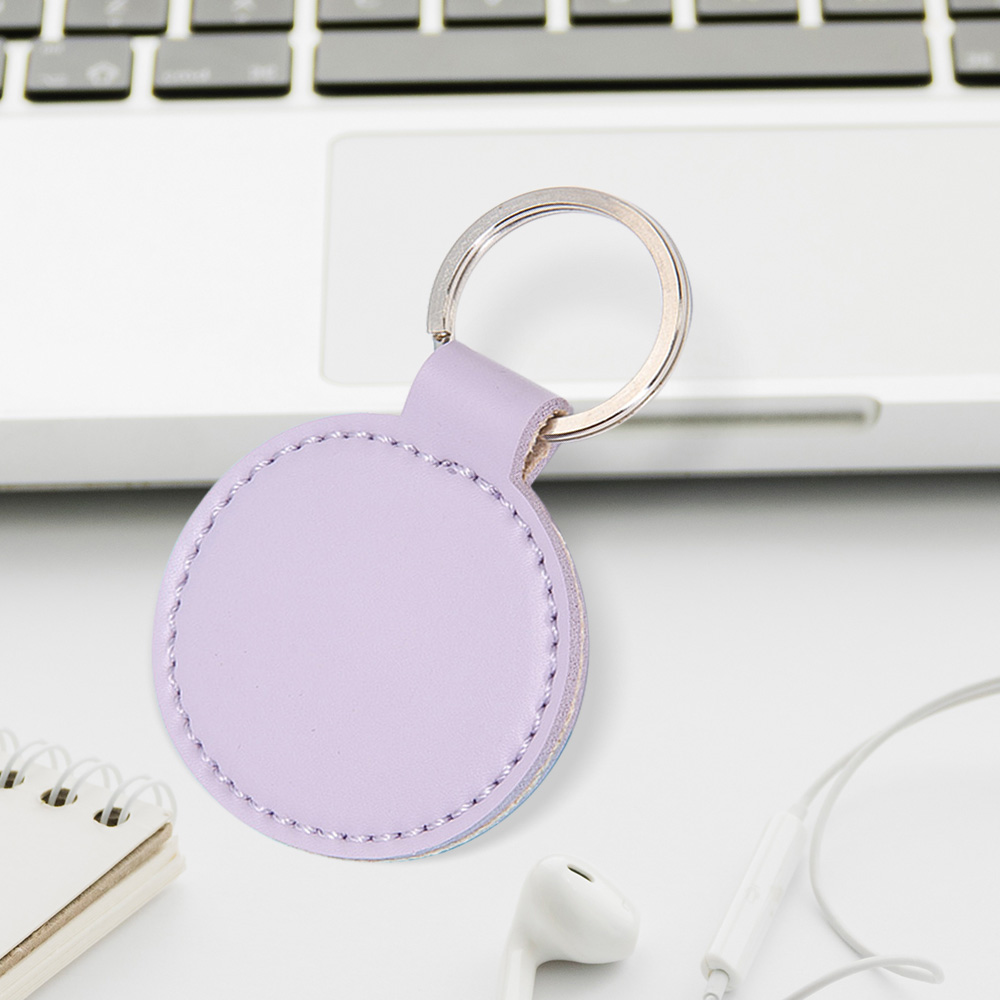 Personalized Promotional Retro Creative PU Round Leather Custom Keychains
