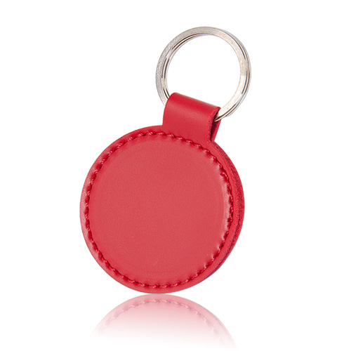 Promotional Retro Creative PU Round Leather Custom Keychains