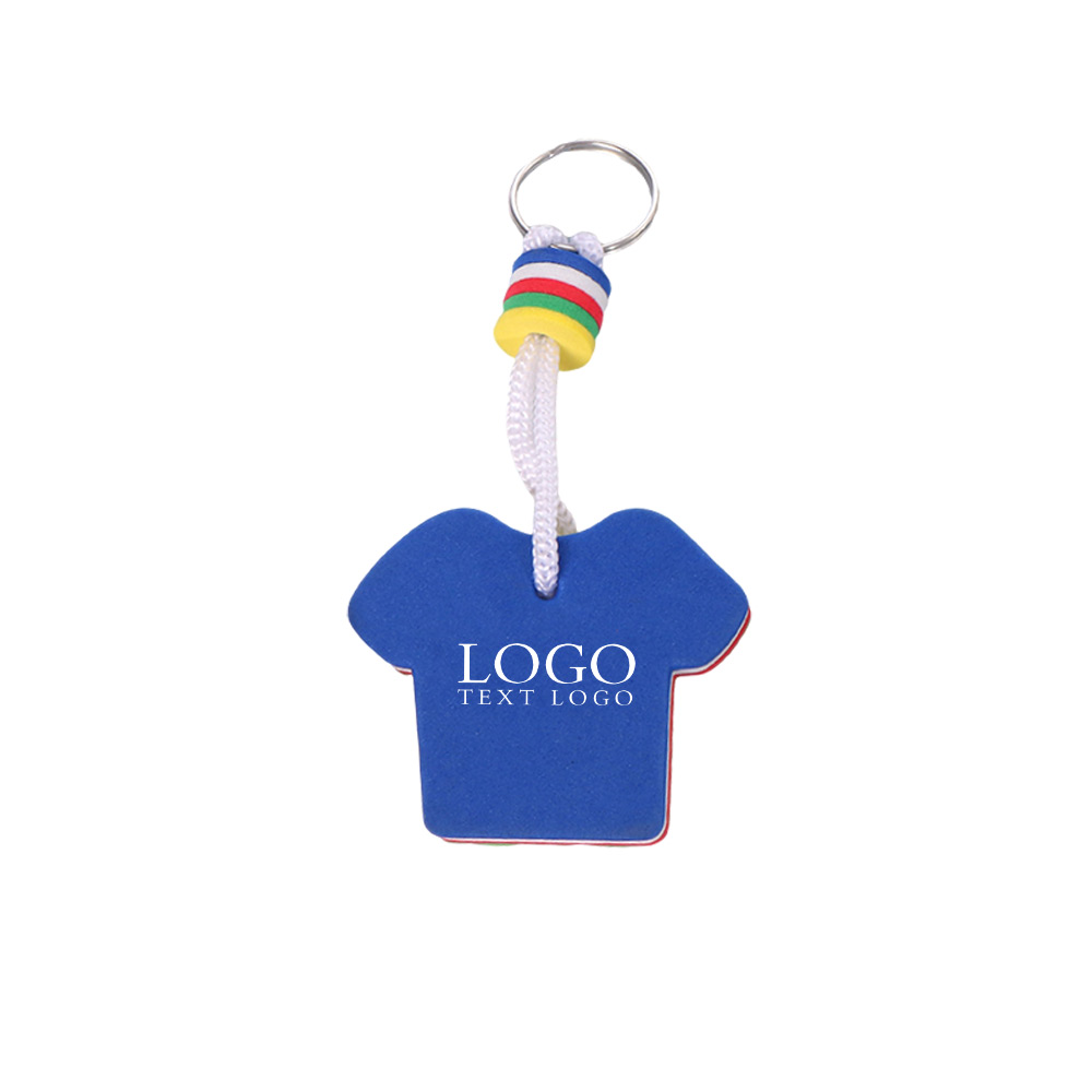 Custom Clothes Shape Floating Keychain with Logo Blue