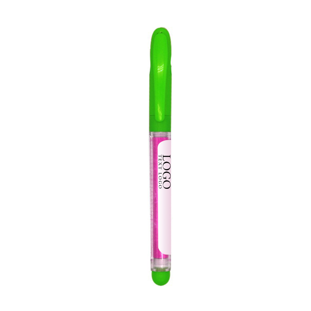 Customizable pattern plastic paper drawing gel pen with logo-green