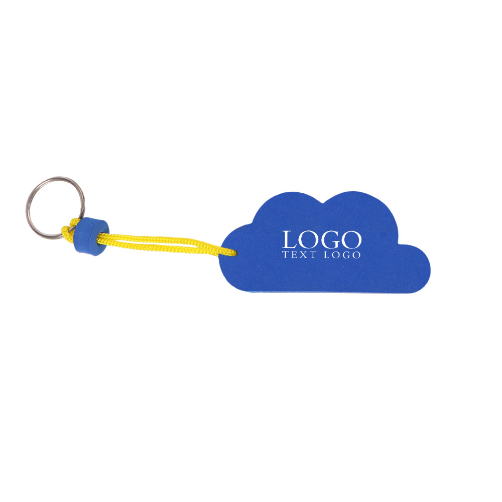 Customized cloud shape floating keychain with logo Blue