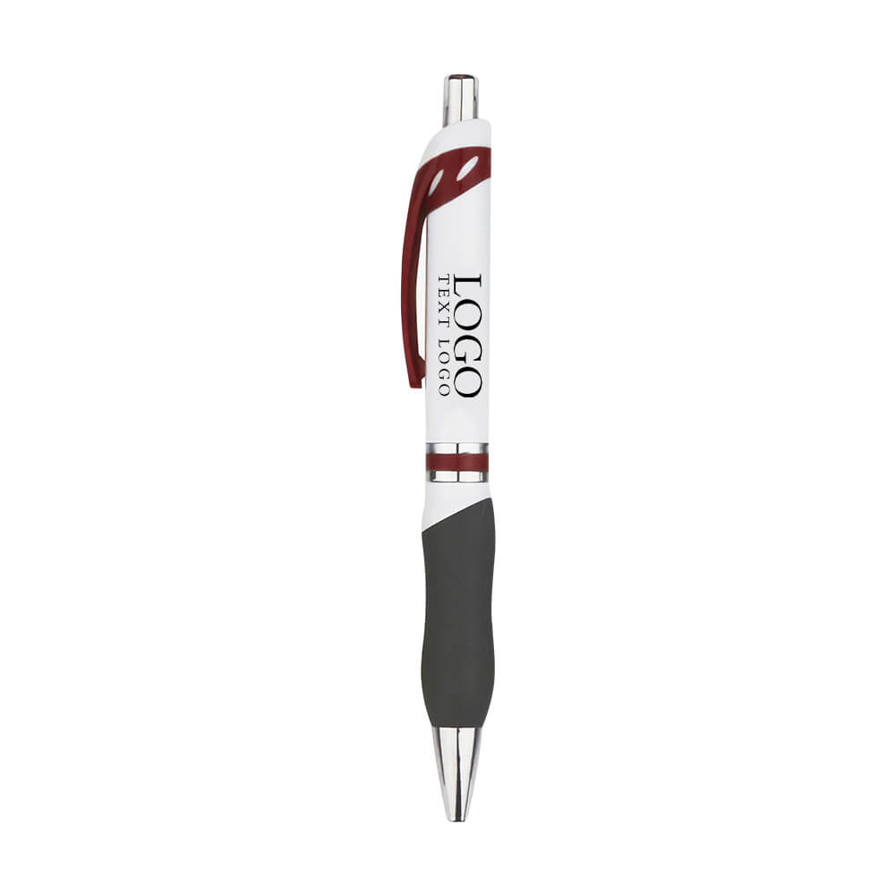 Customized color pen clip oil-based press gel pen with logo-red