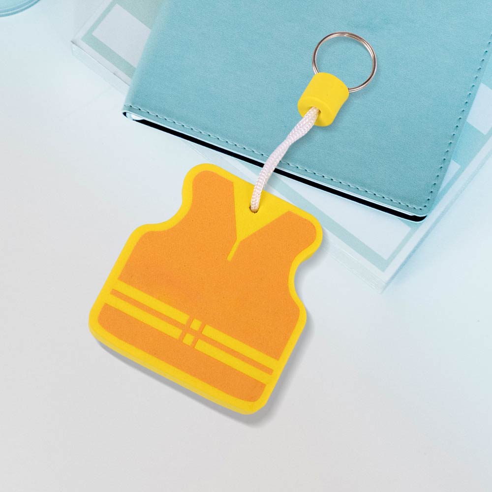 Life Jacket Shape  Lightweight Floating Keychain