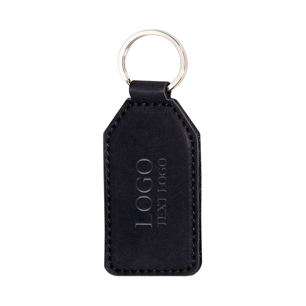 PU Leather Simple Retro Versatile Custom Keychains with Logo Black with Logo