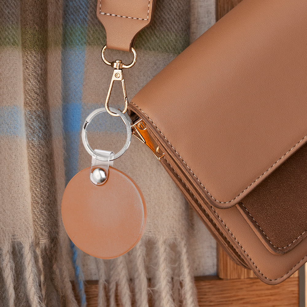 Personalized Promo Creative Round Macaron Color Leather Custom Keychains