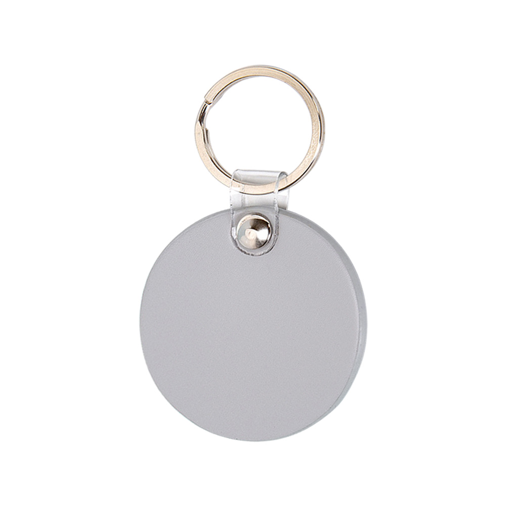 Promo Creative Round Macaron Color Leather Custom Keychains Gray
