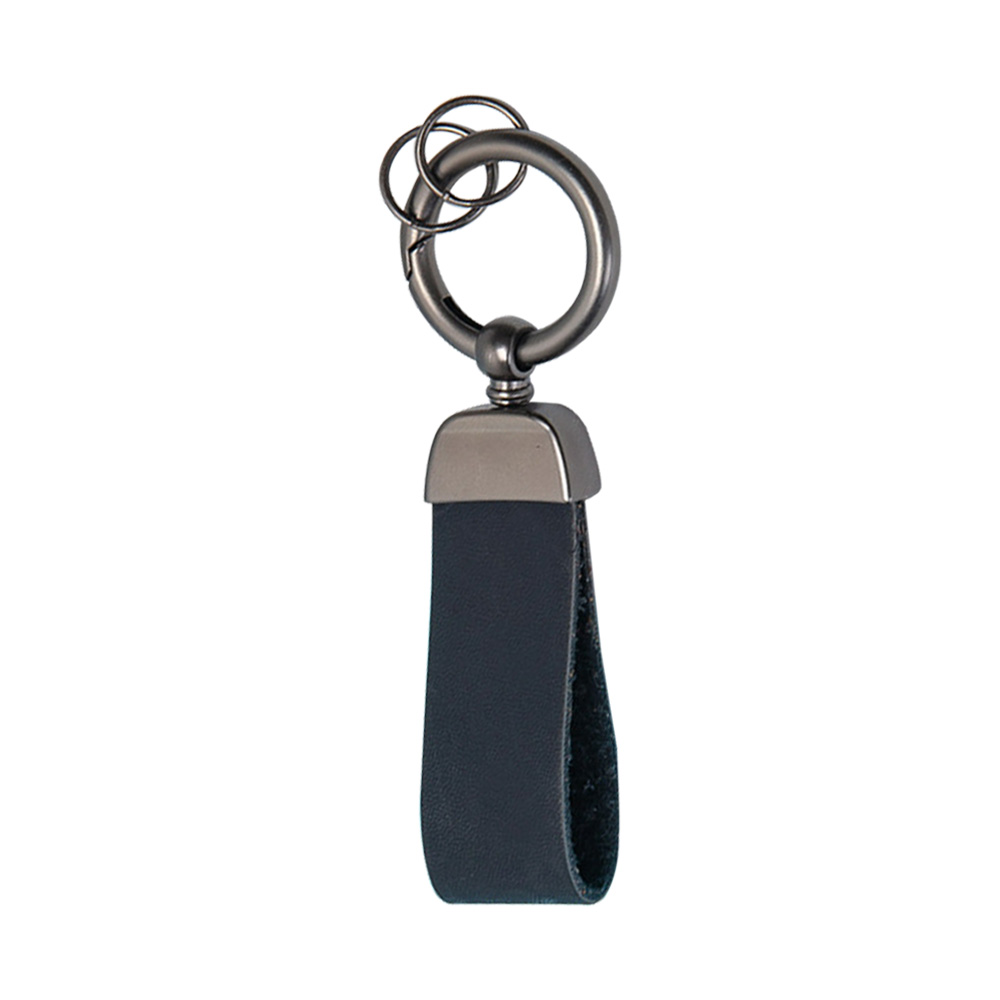 Promo High-end Fashion Leather Custom Keychains with  Logo Black