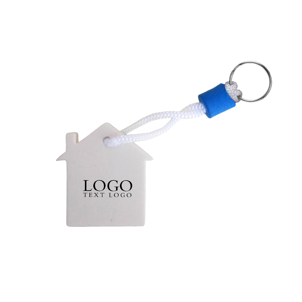 Promotional Floating Keychains House Shape Key Tags with logo white