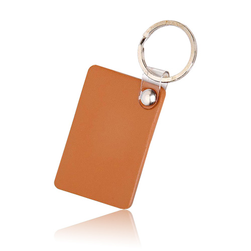 Rectangular Macaron Color Leather Customized Logo Keychains