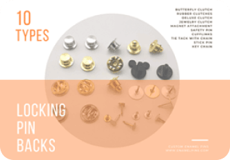 10 Locking Pin Backs