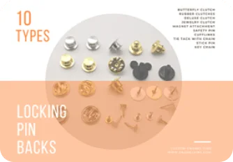 10 Locking Pin Backs