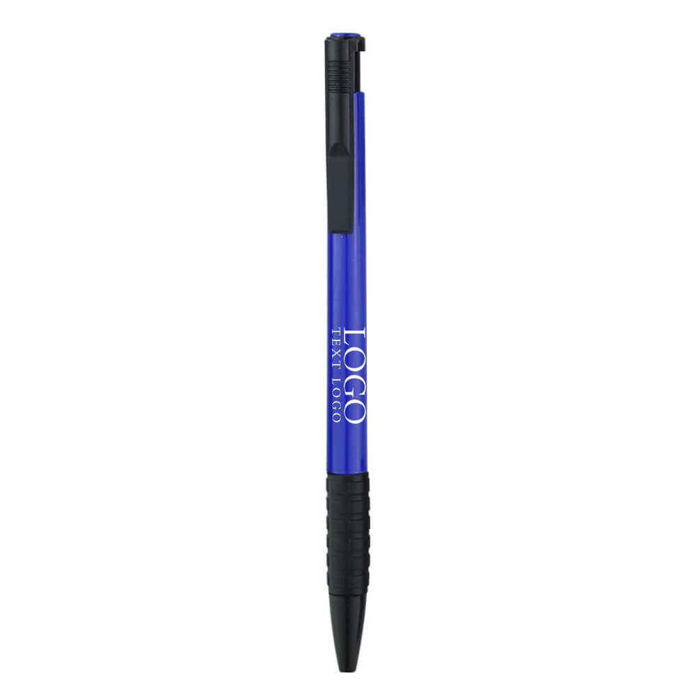 Customizable Logo Push Plastic Ballpoint Pen-Customized Pen with logo-blue