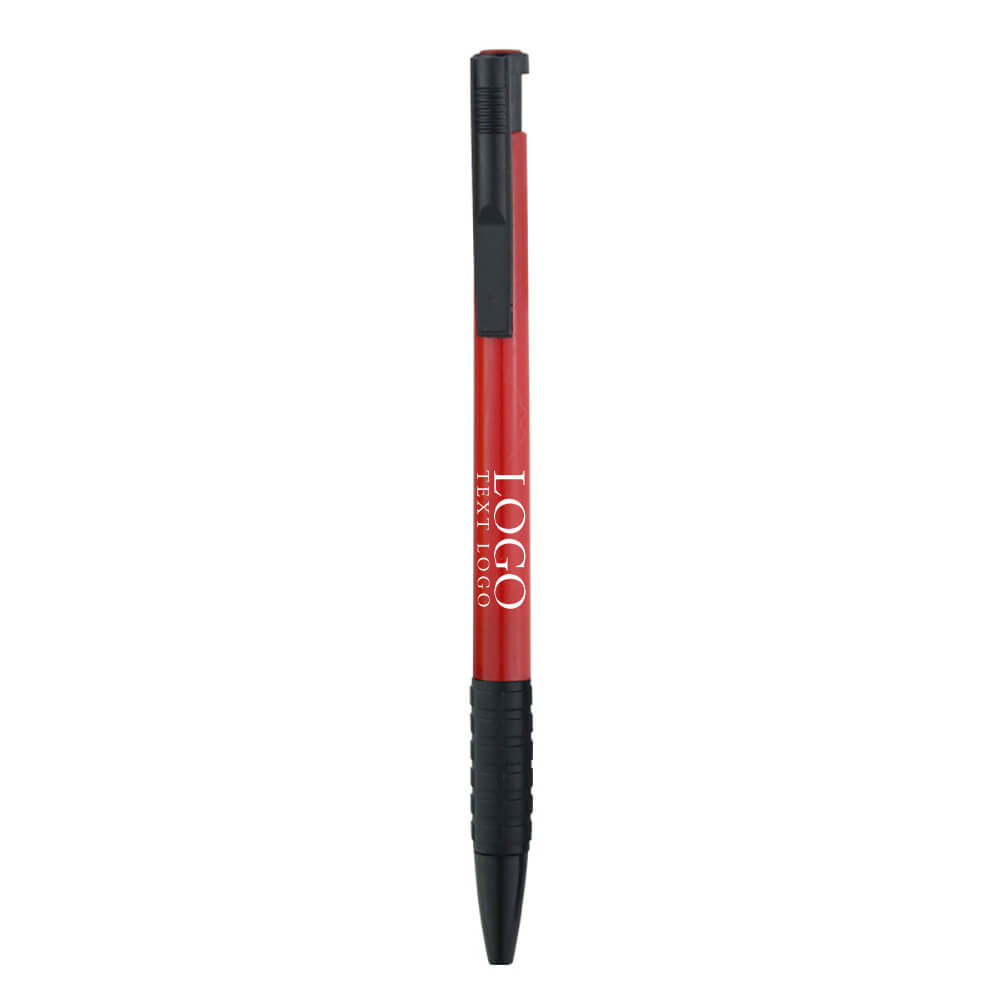 Customizable Logo Push Plastic Ballpoint Pen-Customized Pen with logo-red