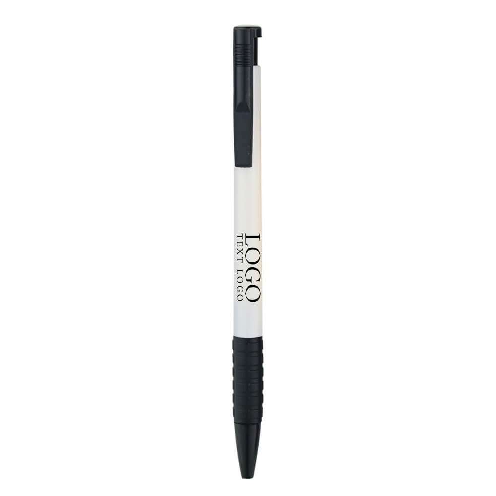 Customizable Logo Push Plastic Ballpoint Pen-Customized Pen with logo-white