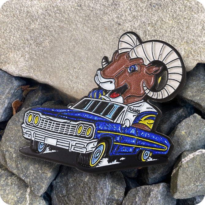 Driving Goat Soft Enamel Pins